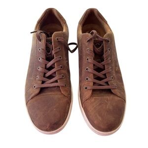 Born Leather Suede Sneakers Brown Comfort 11.5 Shoes Lace Up Preppy